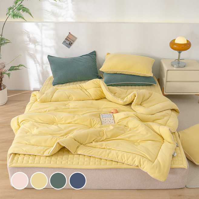 바자르 온버프 저지극세사 차렵이불베개 세트