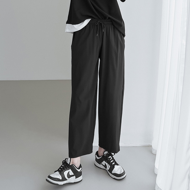 플레이즈 남성용 허리밴딩 벤츄리 와이드 팬츠