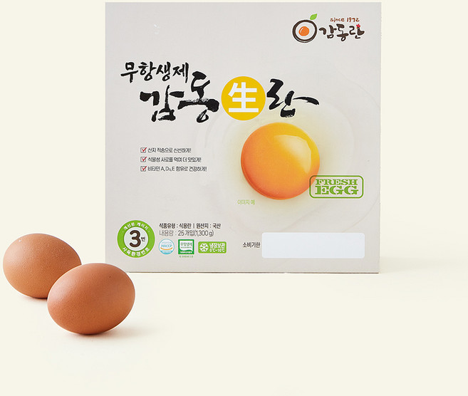 감동란 무항생제 인증 감동생란 1.3kg, 1개, 25구