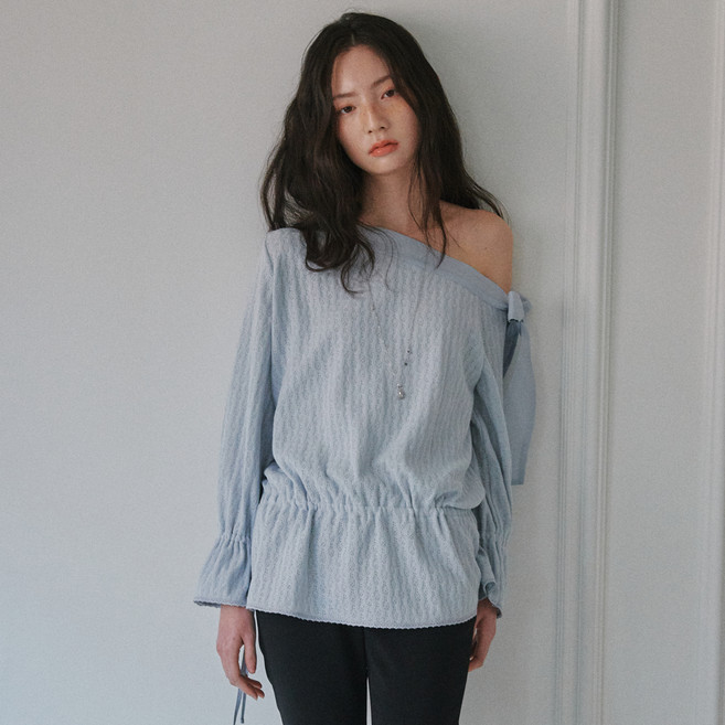 오앨 여성용 원 숄더 레이스 트림 탑 블라우스