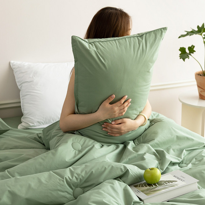 바자르 크레이프 고밀도 순면 사계절 솜샤시 베개커버