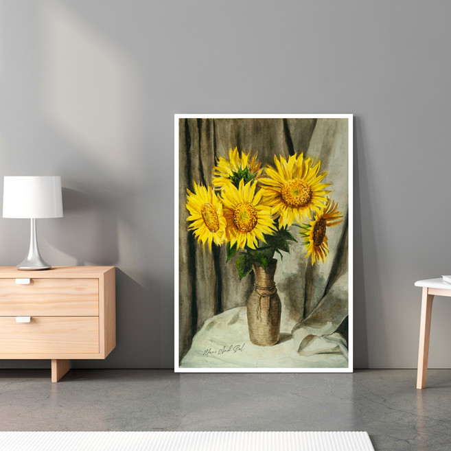 마니앤솔 행운의 해바라기 액자테이블 대, 혼합색상