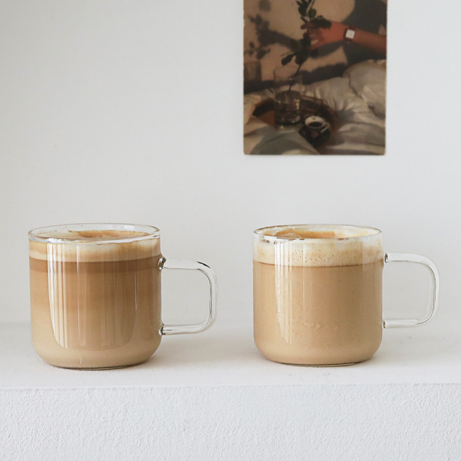 라보니 내열유리 머그컵 320ml, 투명, 2개