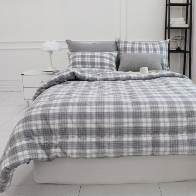 보몽드 국내제조 면 30수 선염 차렵이불 세트 아이비체크