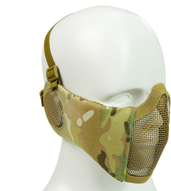 월드25-AA230 서바이벌게임 안면보호 MTB 귀보호 마우스가드, 1개, 카모 그린