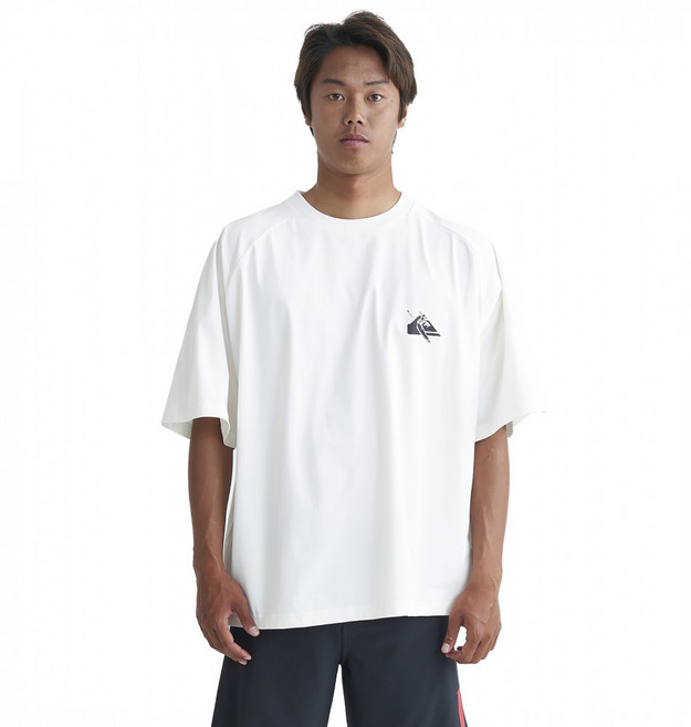 퀵실버 남성용 릴렉스핏 반팔 래쉬 티셔츠 QE21RE123WHT