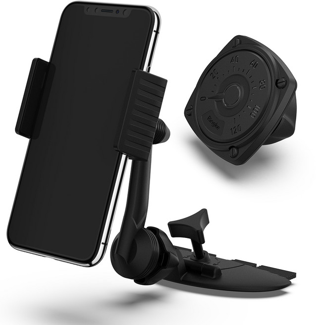 링케 2 in 1 파워클립 윙 CD 슬롯형 차량용 휴대폰 거치대, 1세트