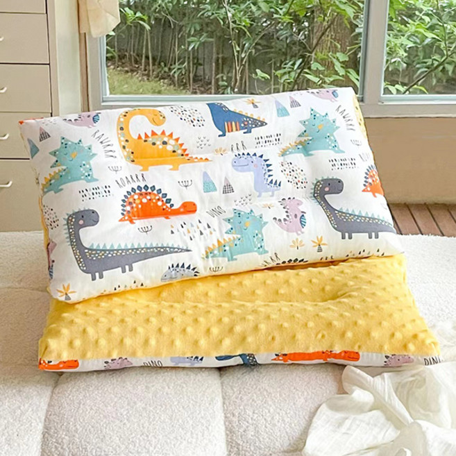 조이멀티 아동용 뒹굴러 사계절 일체형 양면베개, 옐로공룡