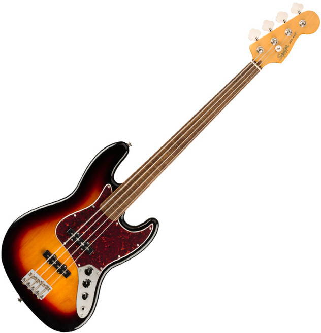 스콰이어 Classic Vibe 60s Jazz 베이스 기타 Fretless LRL, 3TS, 037-4531-500, 1개
