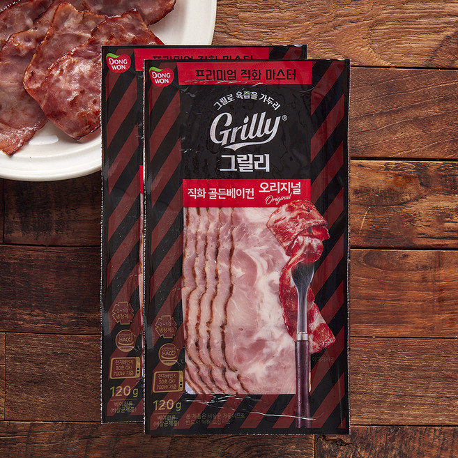 동원 그릴리 골든베이컨 오리지널, 120g, 2개