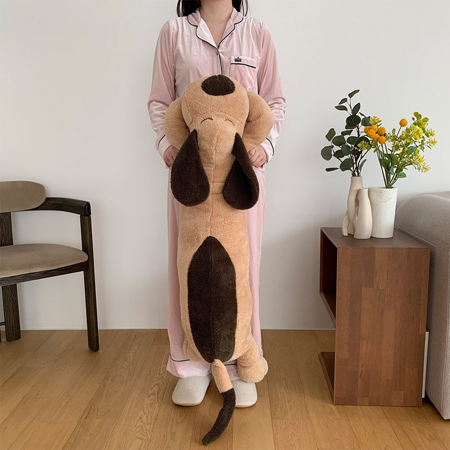 다다랜드 강아지 꾸벅이 초대형 인형 바디필로우, 브라운