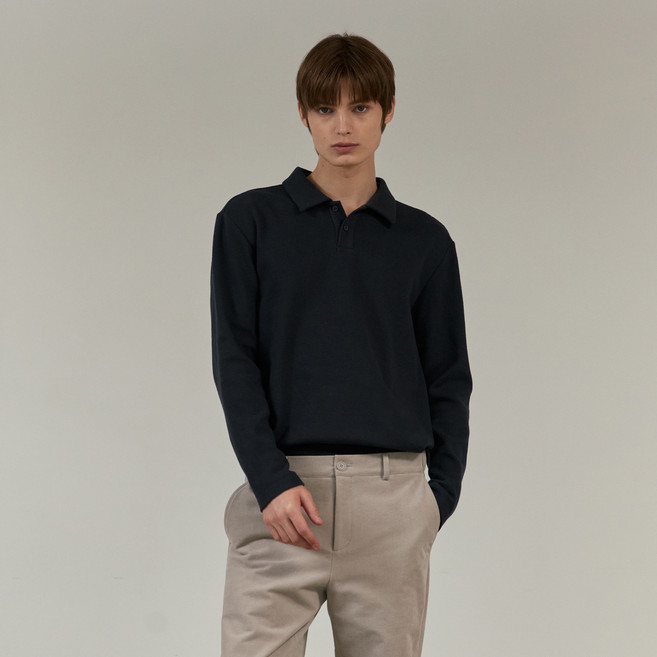 마인드브릿지 남성용 웜 기모 와플조직 카라 티셔츠 MZTS7101