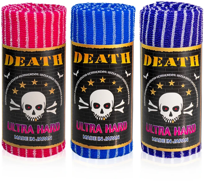 데쓰 일본 샤워타올 울트라 하드타입, 레드, 블루, 퍼플, 1개, 3개입 - 쿠팡