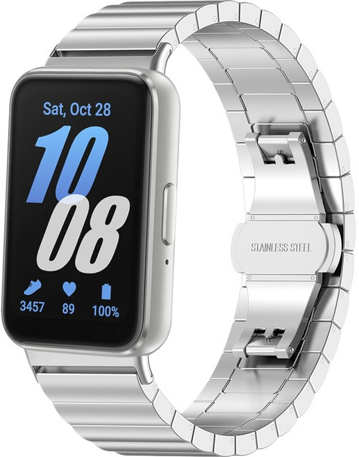 스페이스쉴드 갤럭시 호환 링크 브레이슬릿 스틸 스트랩, 실버