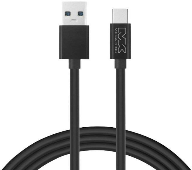 MEGA KING TypeC USB3.2高速傳輸充電線, 1m, 黑色, 1條