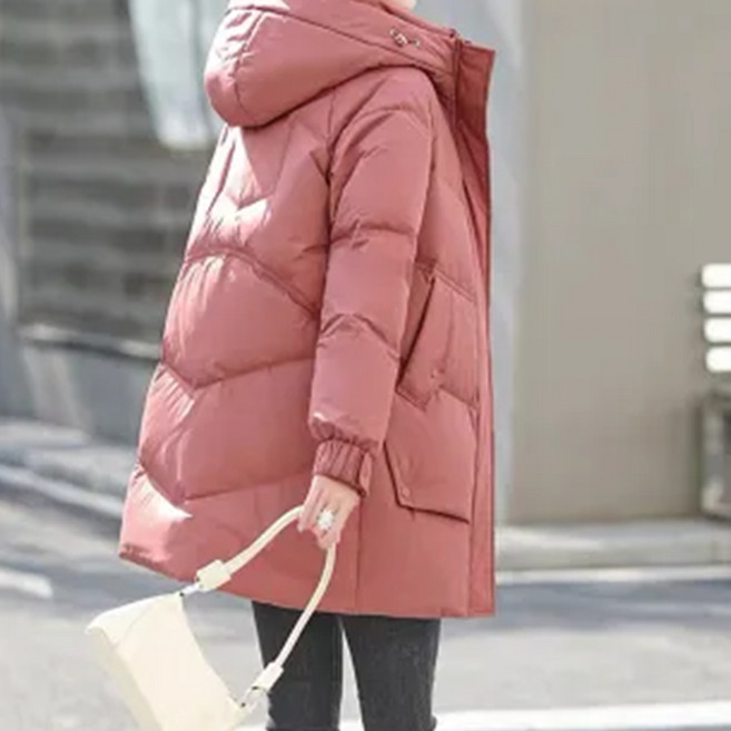 Chichills 女款大尺碼蓬鬆半長版鋪棉外套 01227 T