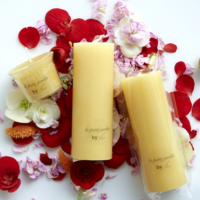 le petit jardin 蜂蠟蠟燭組, 無味, 米白色