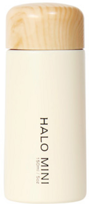 PUKO Halo仿木紋蓋迷你保溫瓶, 象牙白, 150ml, 1個