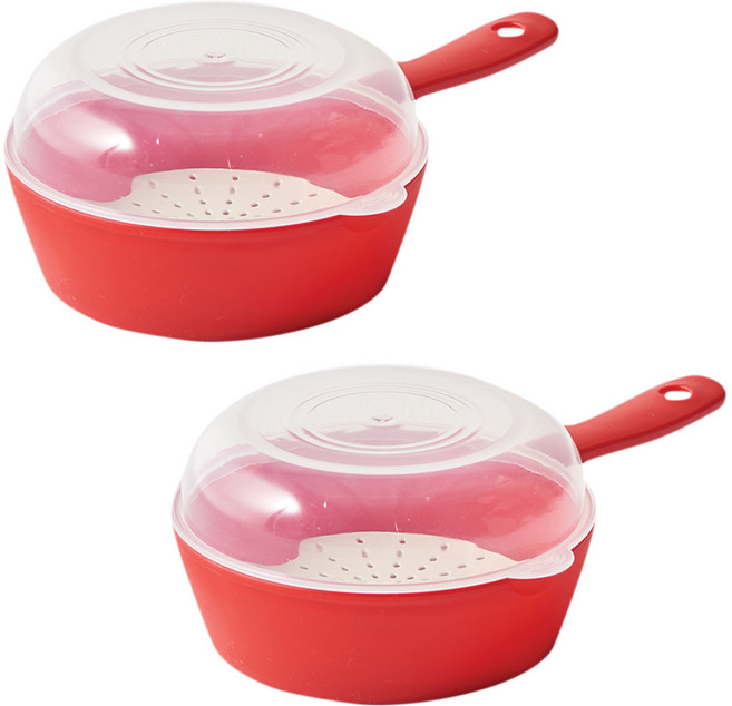 이지앤프리 손잡이 호빵 찜기, 이지레드, 2개