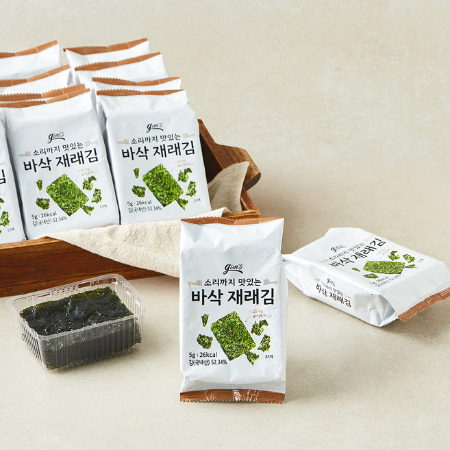 소리까지 맛있는 바삭 재래김, 5g, 16개, 1개입