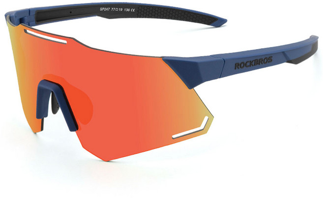 락브로스 라이딩 스포츠 편광고글 SP247, 프레임(네이비), 오렌지(안경), 1개
