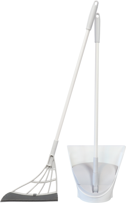 쓰리잘비 기본형 빗자루 + 쓰레받기 세트, 1세트, 그레이