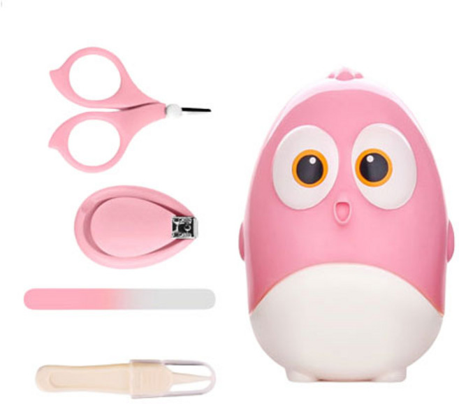 미빌 유아용 삐약삐약 손톱깍이 세트, 핑크, 1세트