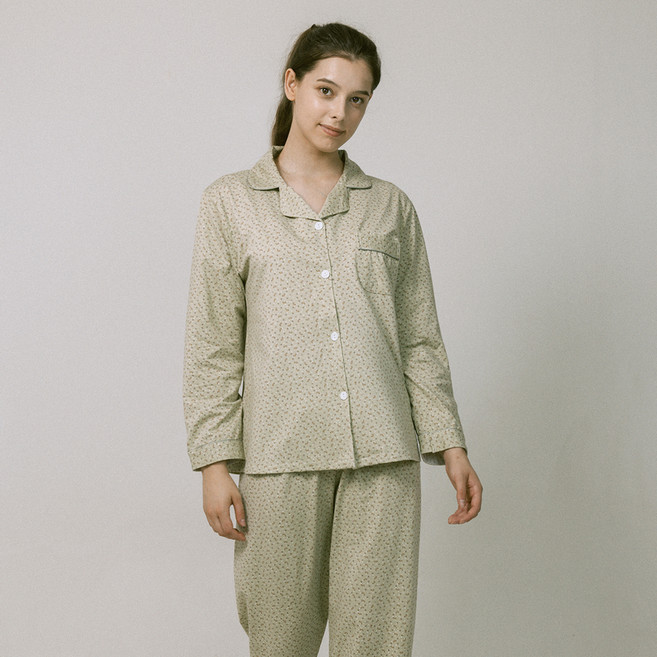 Anna&Co 女款印花長袖睡衣家居服上下套裝