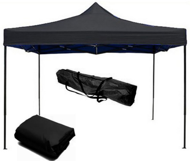 런웨이브 벨크로타입 캐노피천막 2 x 3 m + 프레임 + 투명벽면 4면 + 천막가방, 블랙, 1세트