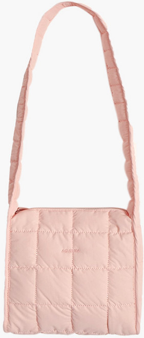 AGATHA 璦嘉莎 羽毛絎縫迷你斜背包 AGTB138-712, 粉紅色