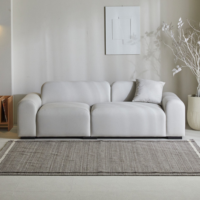 파로마 벤티에 언밸런스 에어레더 3인용 소파 방문설치, 아이보리