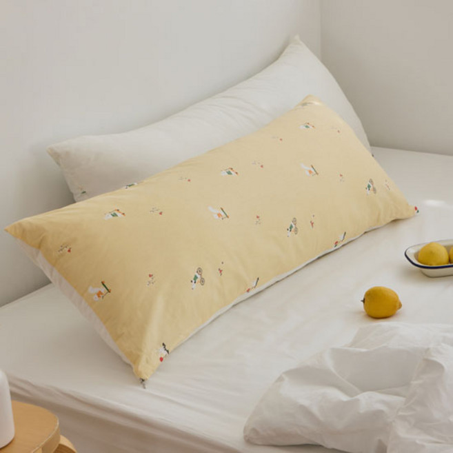 쉬즈홈 순면 바디필로우 일자형 솜포함, 두잉 옐로우