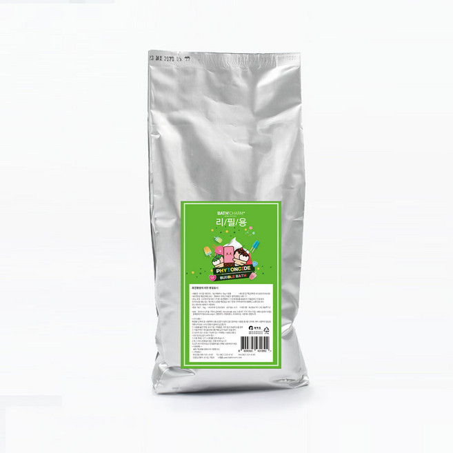 바스참 크림버블바스 거품 입욕제 피톤치드 리필용, 1kg, 1개