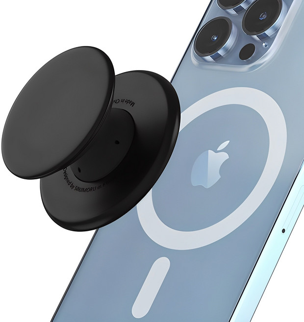 Sinjimoru M Tap Tok MagSafe 軟質手機支架, 黑色, 1個