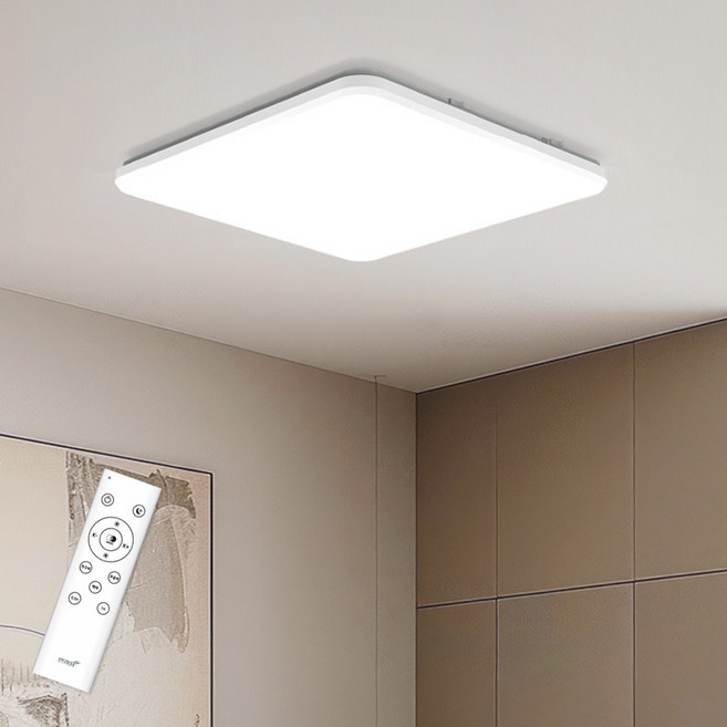 번개표 스마트컨트롤 사각 방등 디밍 LED55W + 리모컨