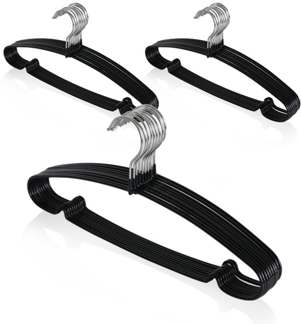네이쳐리빙 논슬립 코팅 옷걸이, 블랙, 30개
