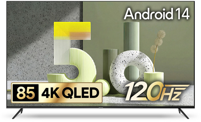 더함 CHIQ 4K UHD QLED DLG 120Hz 돌비 AI 스마트 구글5.0 TV, 215cm(85인치), UA851QLED Google 5.0 120Hz 2025, 스탠드형, 방문설치