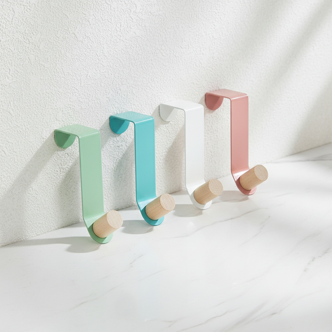 마켓피아 행거 다용도 옷 모자 도어훅 4종 세트, 혼합색상, 1세트