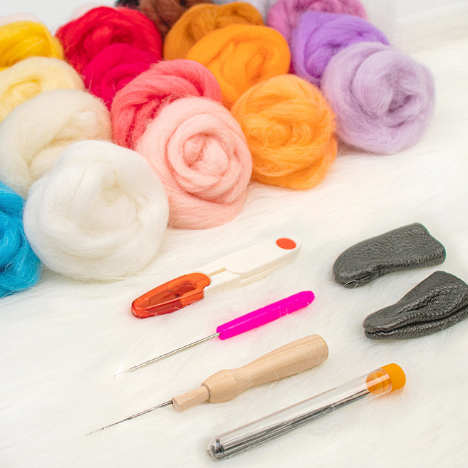 ARTJOY 羊毛氈初級DIY全配組合, 1個, 混合色