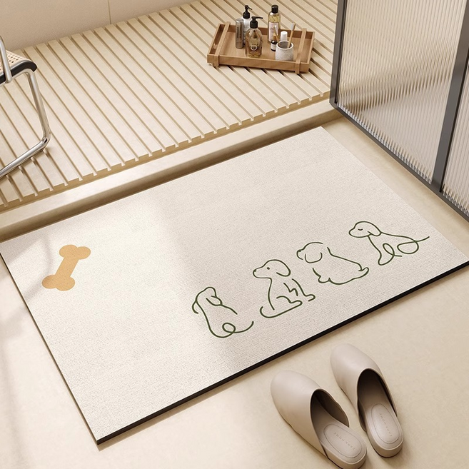 쿠미핸즈 규조토 욕실 빨아쓰는 화장실 주방 발매트, 강아지