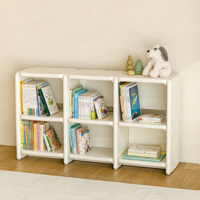 루나스토리 유아용 아기 책장, 크림, 2단