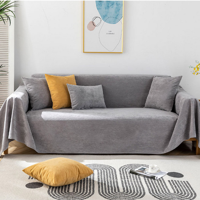 마켓플랜 무지 소프트 방수 소파커버, 그레이, 1개