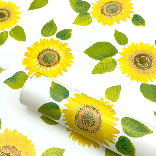 시트나라 데코 꽃무늬 포인트시트지 해바라기 200-2939, 옐로우 + 화이트