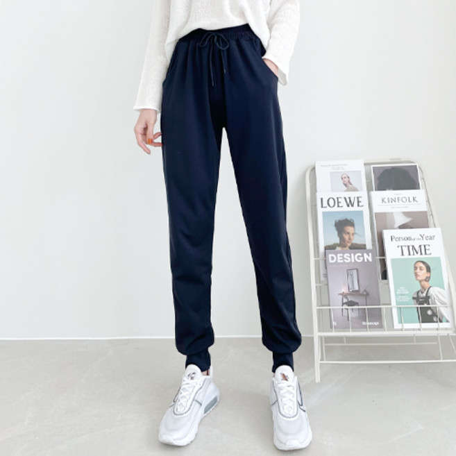 잘빠진 여성용 냉감 통기성 썸머 밴딩 쿨 조거 팬츠