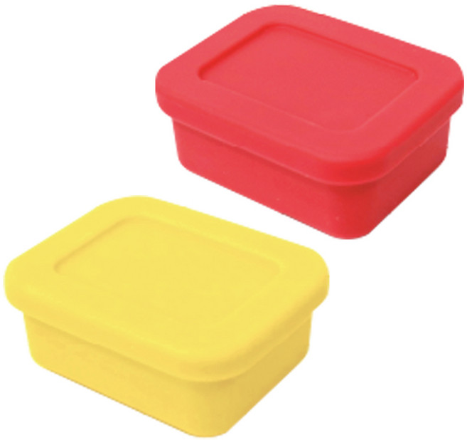 유하우스 삶아 쓰는 실리콘 밀폐용기 코랄 150ml + 옐로 150ml, 1세트, 밀폐용기 코랄 + 옐로
