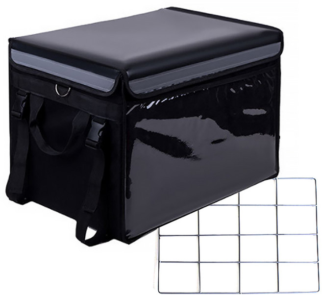 이고웰 보온 보냉 배달가방 + 바이크 장착용 철망 세트, 블랙