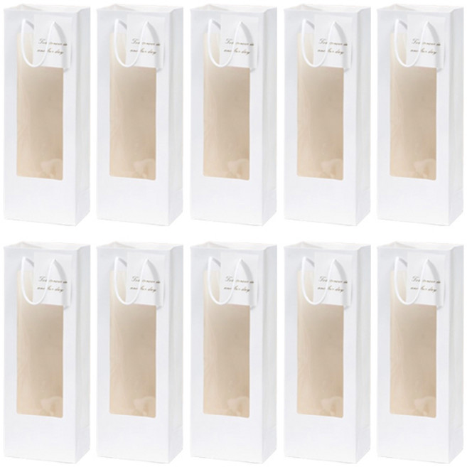 에이비엠코리아 투명 꽃 쇼핑백, 화이트, 10개