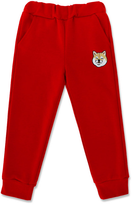 키즈크루 유아동 자수패치 시바견 특양면 조거팬츠