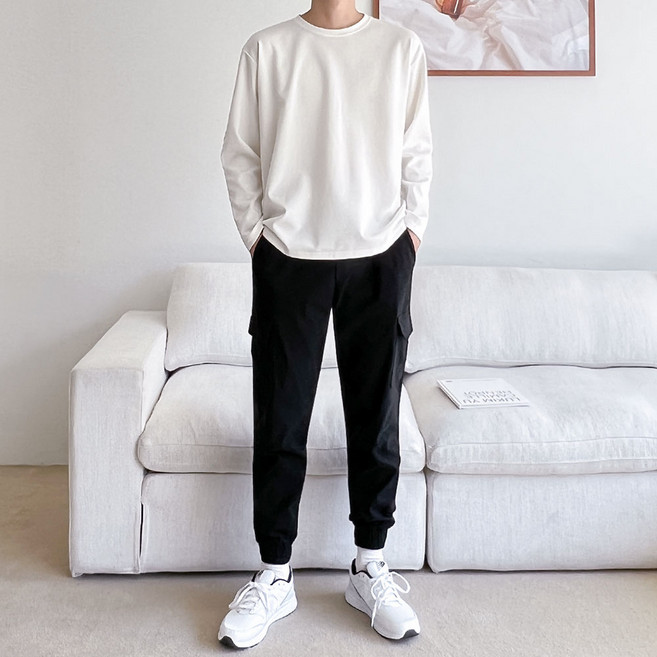 어나더디 남성용 스판 밴딩 카고 조거 팬츠