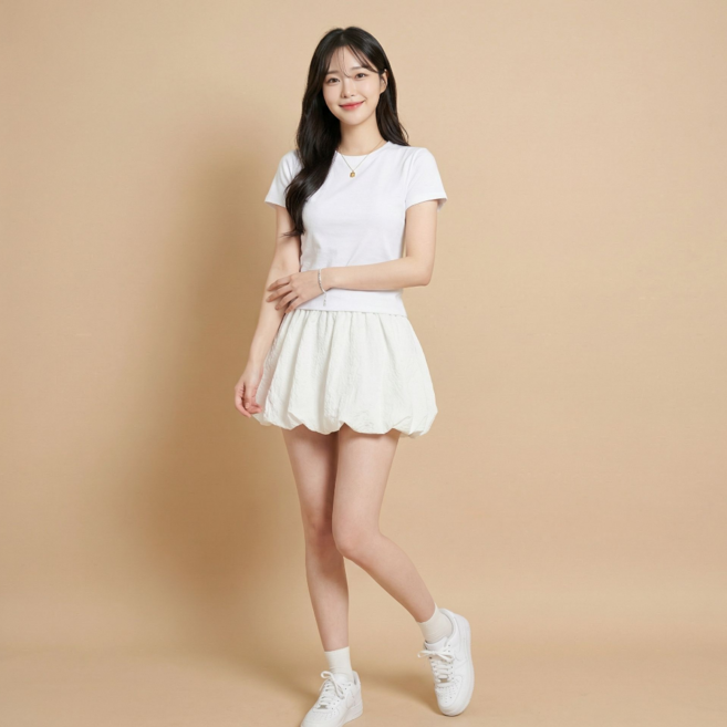 구디프 여성용 하이웨스트 벌룬 미니 스커트